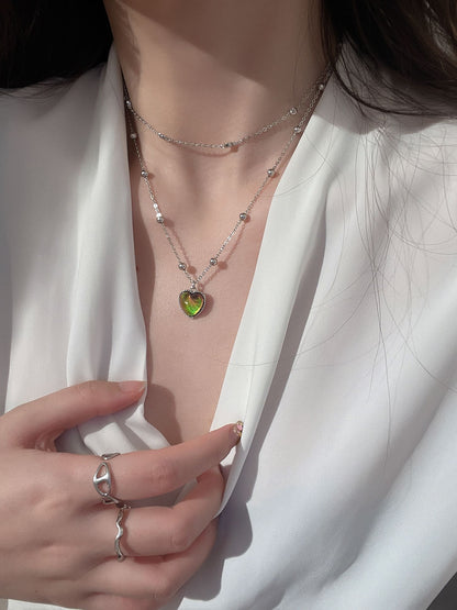 Collar Cambio De Color Emociones Por Temperatura En Corazón
