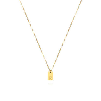Hermoso Collar Con Letra Inicial Cuadrada