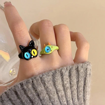 Anillo Gato Dulce Ojos Grandes