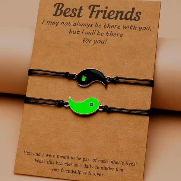 Pulseras ying yang parejas luminosas