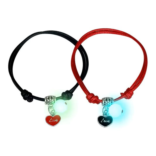 Pulsera Luminosa Tejida Ajustable Parejas Viene X2
