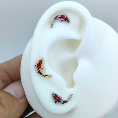 Aretes en Plata Pez Koi– Amor que Nada Contra la Corriente