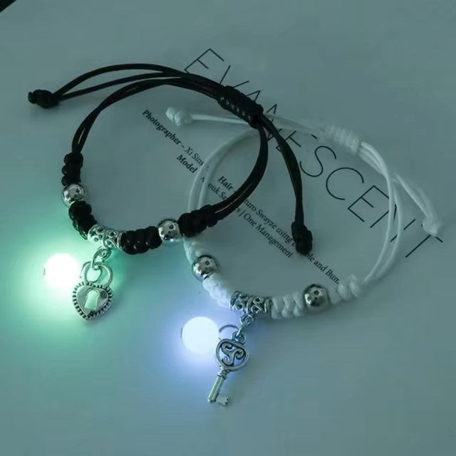 Pulsera Luminosa Tejida Ajustable Parejas Viene X2