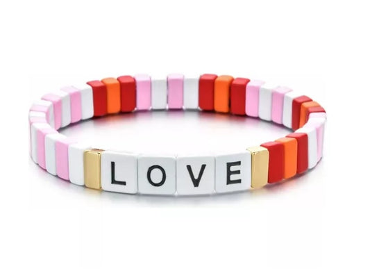 Pulsera Bohemia Para Mujer En Acero Esmaltado De Love