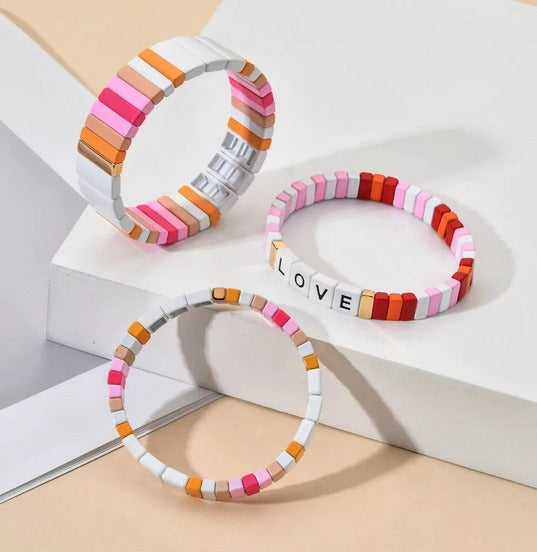 Pulsera Bohemia Para Mujer En Acero Esmaltado De Love