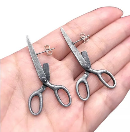 Aretes Hermosos De Tijeras Vintage Góticas Oscuras
