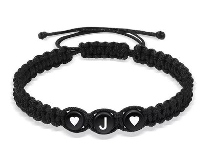 Pulseras De Iniciales Hecha A Mano Trenzada Con Corazón