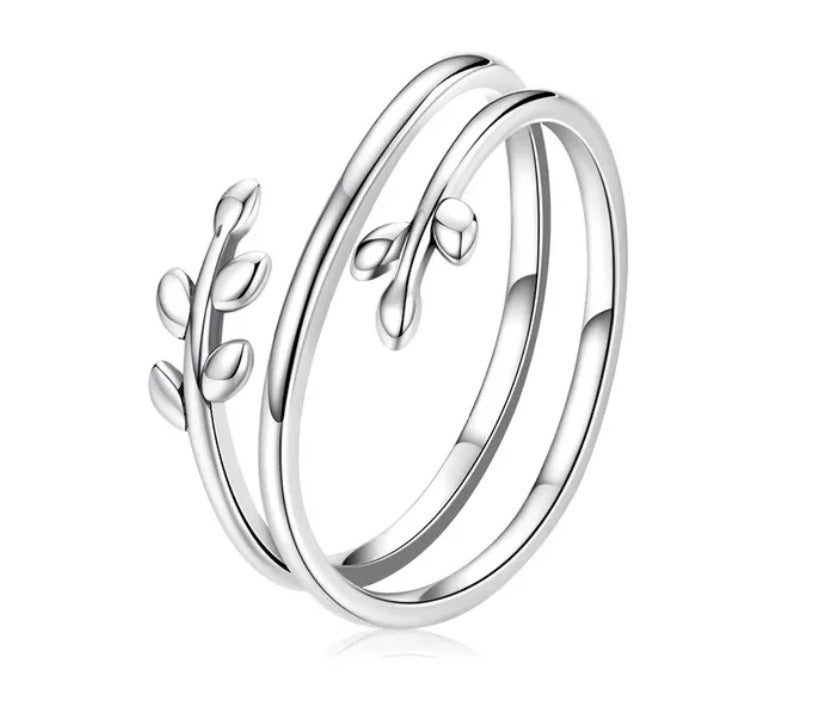 Anillo en Plata de Ramas y hojas