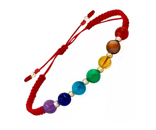 Pulsera Manilla 7 Chakras En Oro De 18k Garantizado +cuarzos