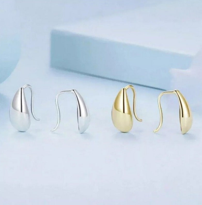 Pendientes De Gota De Agua En Plata De Ley 925 + Certificado