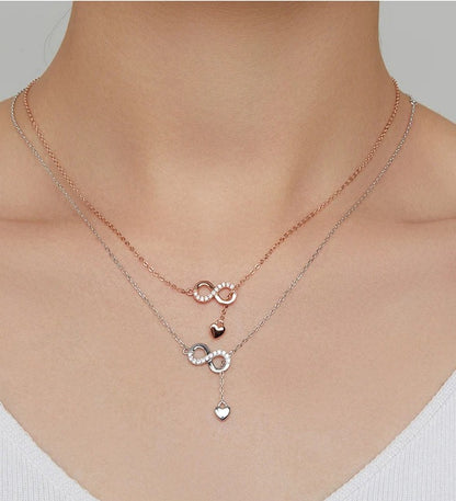 Collar De Infinito Latido en plata ley 925