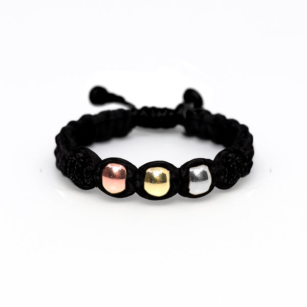 Anillo Tejido Tres Oros 18k