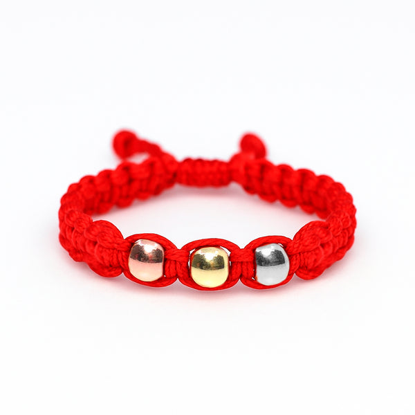 Anillo Tejido Tres Oros 18k