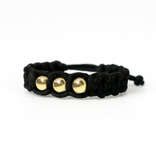 Anillo Tejido Tres Balines de Oro 18k