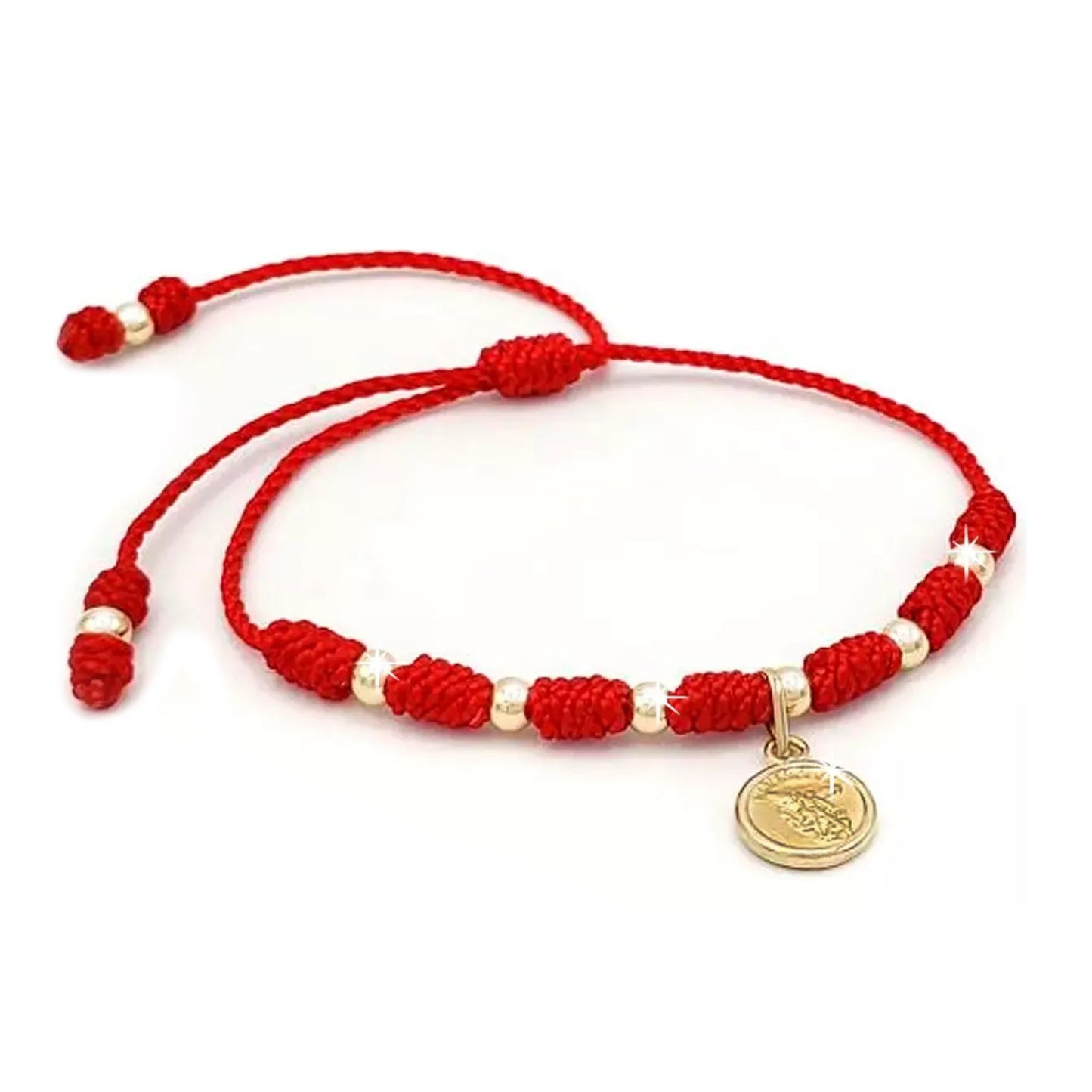 Pulsera 7 Nudos San Miguel Arcángel Oro 18k Real + Certificado