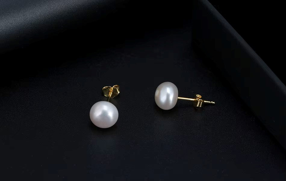 Pendientes perlas natural de agua dulce plata ley 925