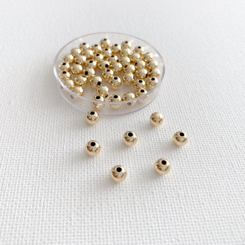 Balín Oro Amarillo 18k Liso para Joyería (3–6 mm)