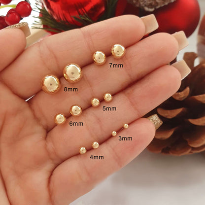 Balín Oro Amarillo 18k Liso para Joyería (3–6 mm)