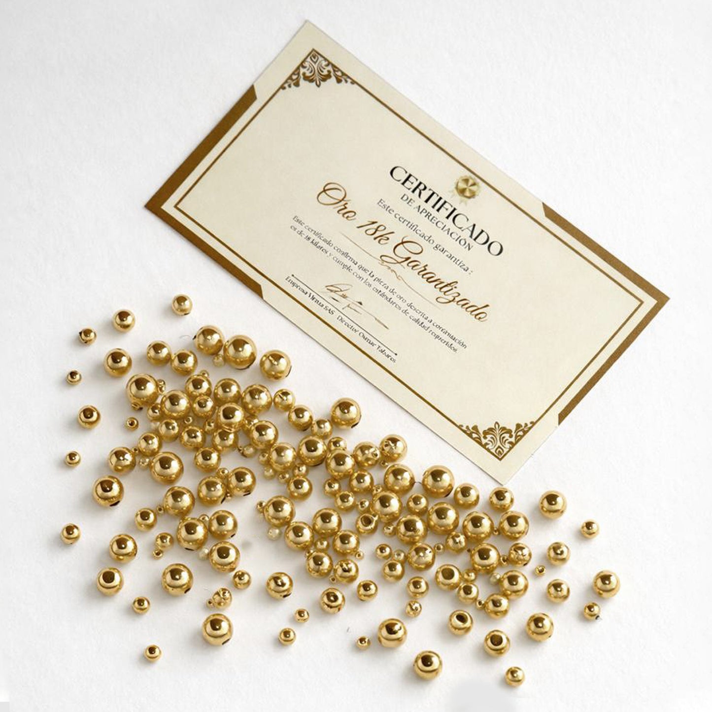 Balín Diamantado Oro Blanco 18k (3–6 mm)