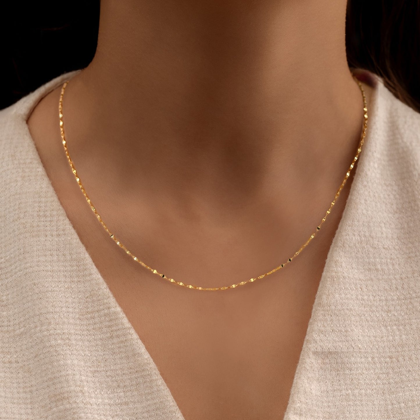 Cadena Crispeta en Oro 18k