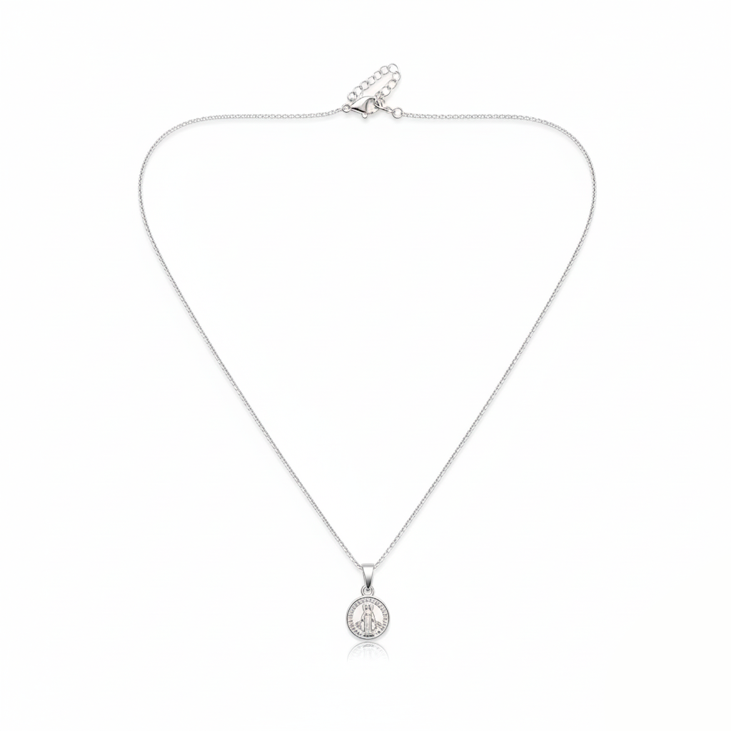 Collar en Plata Italiana Virgen de la Milagrosa