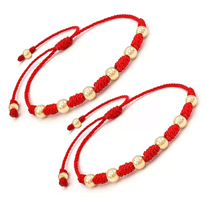 Pulsera Parejas 7 Nudos Oro Laminado 4mm