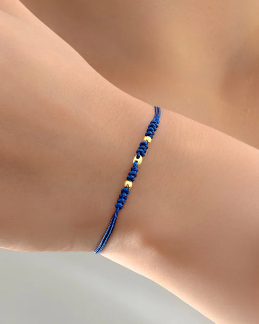 Pulsera Eslabón y Balines 18k