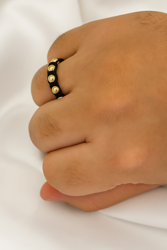 Anillo Tejido 5 Esferas