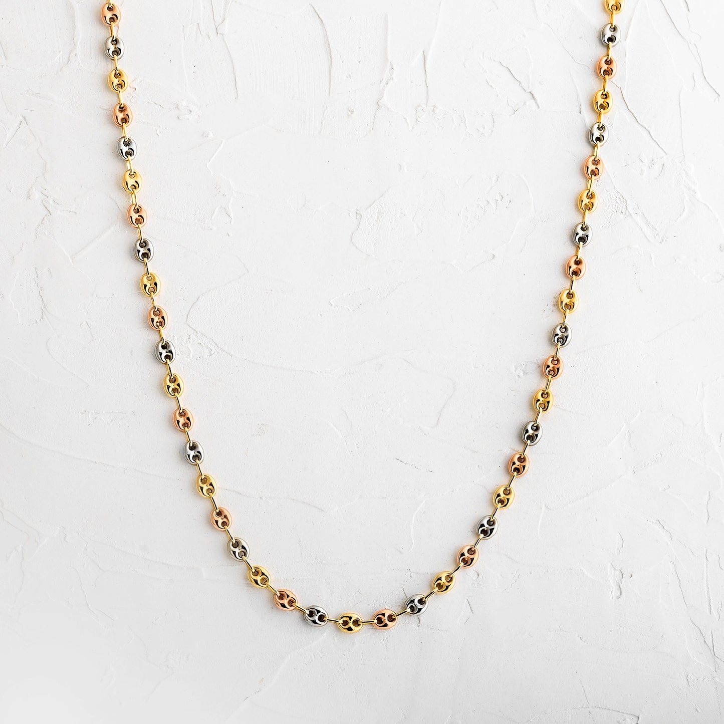 Cadena de Eslabones Tres Oros 18k