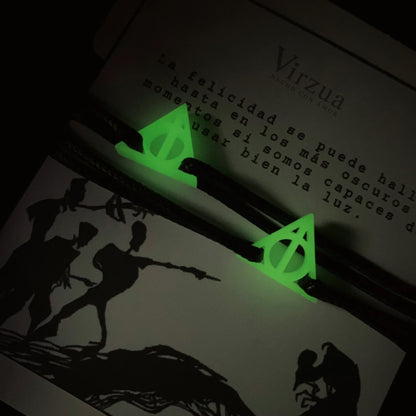 Pulsera Para Pareja Las Reliquias De La Muerte Luminoso x2
