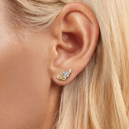 Aretes Alas de Ángel – Plata 925 con Detalles Dorados