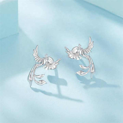 Aretas De Ave Fenix En Plata Ley 925