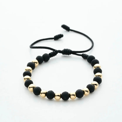 Pulsera Trenzada Neopreno + Balines 18k
