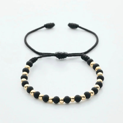 Pulsera Trenzada Neopreno + Balines 18k