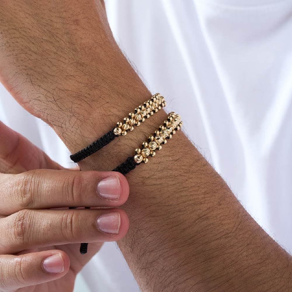 Pulsera Tres Líneas Diamantadas Oro 18k
