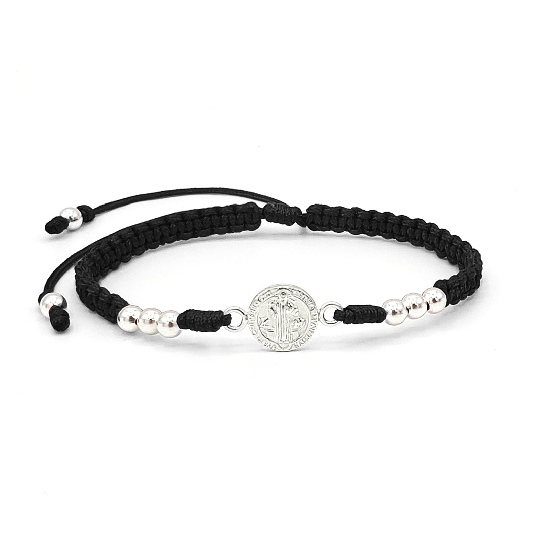 Pulsera San Benito en Plata Esterlina