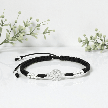 Pulsera San Benito en Plata Esterlina