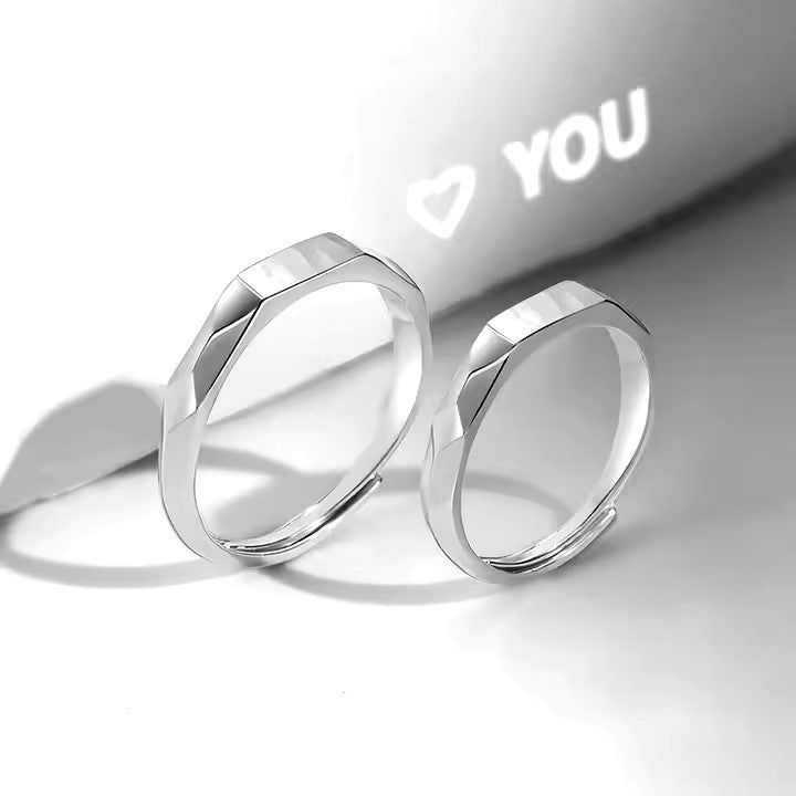 Anillos Ajustables De Proyeccion Para Parejas plata 925