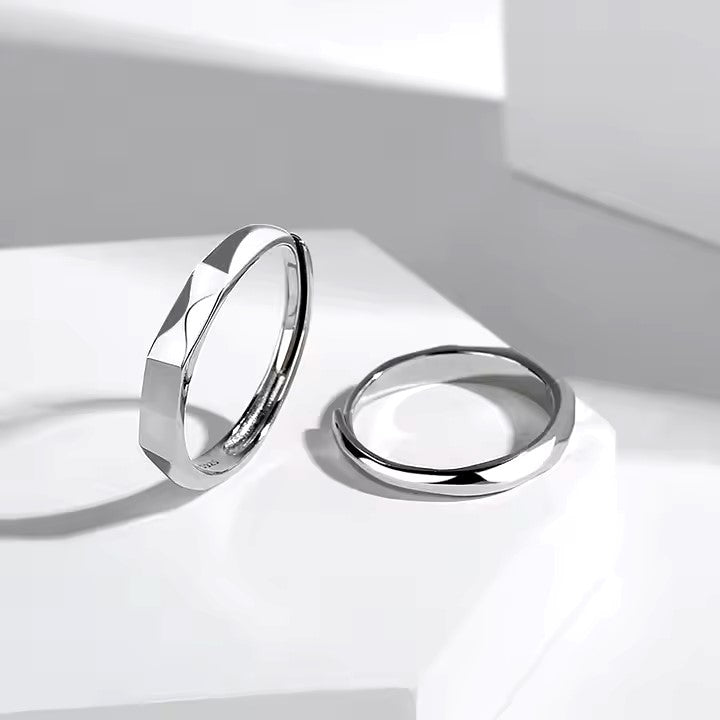 Anillos Ajustables De Proyeccion Para Parejas plata 925