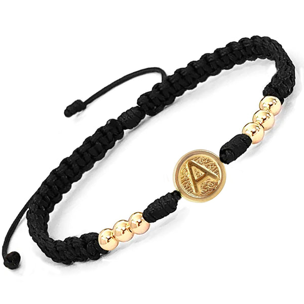 Pulsera Letra Personalizada Mini con Balines #4 Oro 18k