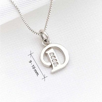 Cadena De Plata Con Dije De Letra Inicial + Zircones Blancos