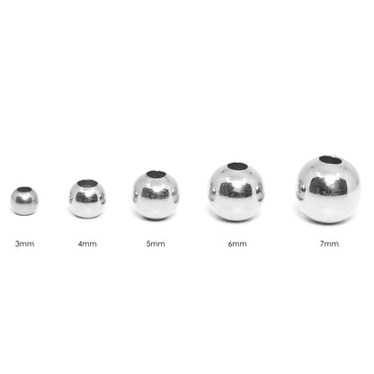 Balín Oro Blanco 18k Liso (3–6 mm)