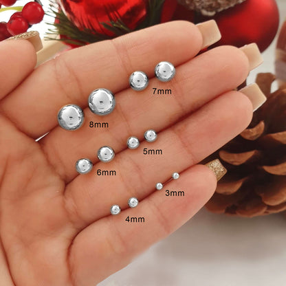 Balín Oro Blanco 18k Liso (3–6 mm)