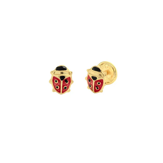 Aretes Mariquita Oro 18k