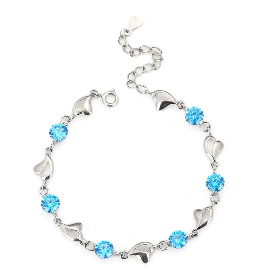Pulsera Plata 925 Corazón de Océano