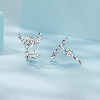 Aretas De Ave Fenix En Plata Ley 925