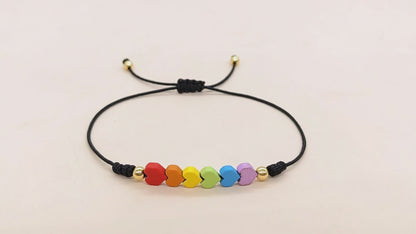🌈 Pulseras Hilo Multicolor del Destino de Corazones LGTBI / LGBTQ+ Pride