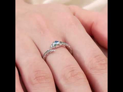 Anillo de Plata Ley de Serpiente con Circones