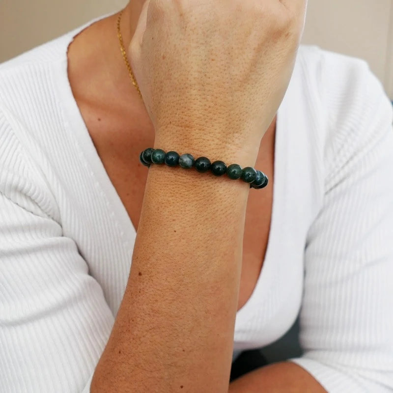 Pulsera Ágata Musgo Aporta Alegría Y Paz
