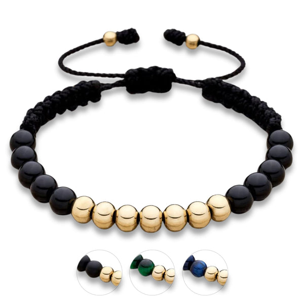 Pulsera Central Oro 18k y Cuarzos Naturales